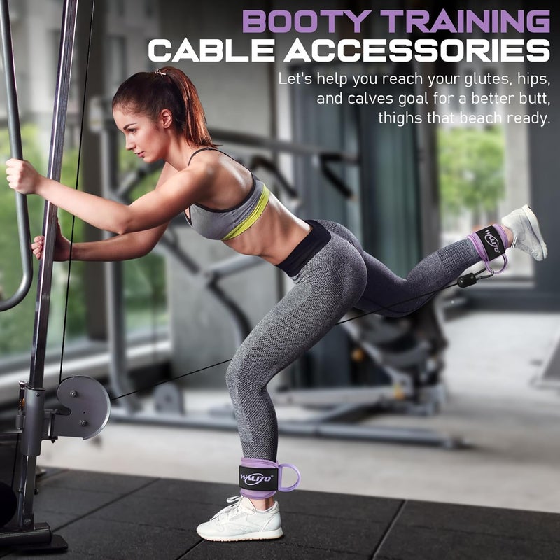 WALITO Gym Ankle Straps for Cable Machines Women & Men - Glute Kickback Ankle Cuff, Adjustable Cable Machine Accessories for Leg Extensions, Hip Abductors & Lower Body Workouts - Image 5